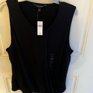 BRAND NEW Banana Republic Women's Black Criss Cross Sleeveless Tank size XL